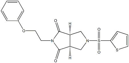 (3aR,6aS)-2-(2-phenoxyethyl)-5-(thiophene-2-sulfonyl)-octahydropyrrolo[3,4-c]pyrrole-1,3-dione 结构式