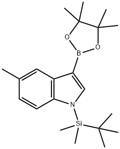 1-[叔丁(二甲基)硅]-5-甲基-3-(4,4,5,5-四甲基-1,3,2-二氧杂戊硼烷-2-基)-1H-吲哚 结构式