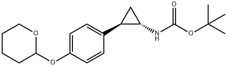 tert-butyl N-[(1S,2R)-rel-2-[4-(oxan-2-yloxy)phenyl]cyclopropyl]carbamate 结构式