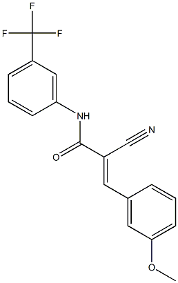 (2E)-2-cyano-3-(3-methoxyphenyl)-N-[3-(trifluoromethyl)phenyl]acrylamide 结构式