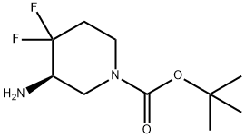 (R)-3-氨基-4,4-二氟哌啶-1-羧酸叔丁酯 结构式