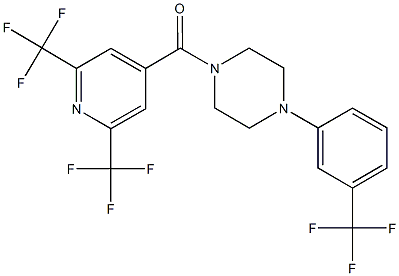 [2,6-bis(trifluoromethyl)-4-pyridinyl]{4-[3-(trifluoromethyl)phenyl]piperazino}methanone 结构式