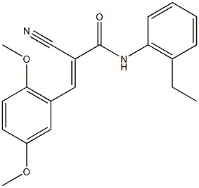 (2E)-2-cyano-3-(2,5-dimethoxyphenyl)-N-(2-ethylphenyl)acrylamide 结构式