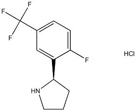 (2R)-2-[2-fluoro-5-(trifluoromethyl)phenyl]pyrrolidine hydrochloride 结构式