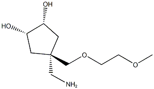 (1R,2S,4s)-4-(aminomethyl)-4-((2-methoxyethoxy)methyl)cyclopentane-1,2-diol 结构式