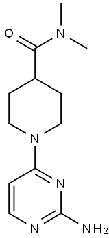1-(2-aminopyrimidin-4-yl)-N,N-dimethylpiperidine-4-carboxamide 结构式