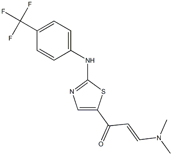 (2E)-3-(dimethylamino)-1-(2-{[4-(trifluoromethyl)phenyl]amino}-1,3-thiazol-5-yl)prop-2-en-1-one 结构式