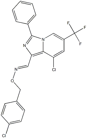 (E)-{[8-chloro-3-phenyl-6-(trifluoromethyl)imidazo[1,5-a]pyridin-1-yl]methylidene}[(4-chlorophenyl)methoxy]amine 结构式