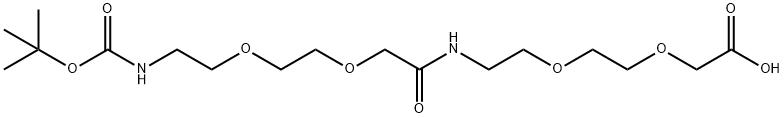 17-(t-Butyloxycarbonyl-amino)-9-aza-3,6,12,15-tetraoxa-10-on-heptadecanoic acid 结构式