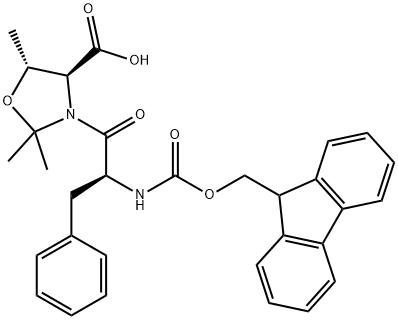 (4S,5R)-3-[(2S)-2-[[芴甲氧羰基]氨基]-1-氧代-3-苯基丙基]-2,2,5-三甲基-4-恶唑烷羧酸 结构式