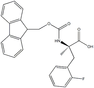 (R)- N-FMOC-Α-METHYL-2-FLUOROPHENYLALANINE 结构式