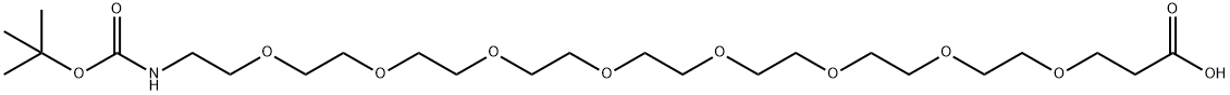 N-叔丁氧羰基-七聚乙二醇-羧酸 结构式