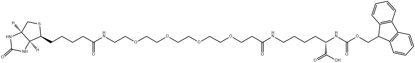 FMOC保护赖氨酸(生物素-四聚乙二醇)-羟基 结构式