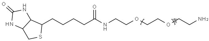 (+)-BIOTIN-PEG11-CH2CH2NH2 结构式