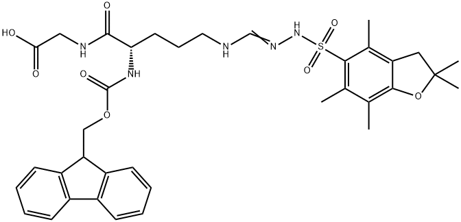 Fmoc-Arg(Pbf)-Gly-OH 结构式