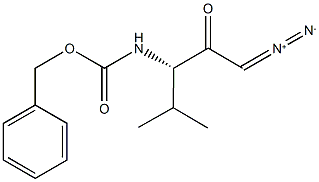 N-alpha-Benzyloxycarbonyl-L-valinyl-diazomethane, (3S)-3-Z-amino-1-diazo-4-methyl-2-pentanone 结构式