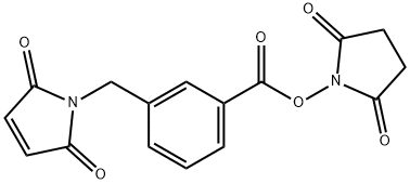 2,5-二氧代吡咯烷-1-基3-((2,5-二氧代-2,5-二氢-1H-吡咯烷酮-1-基)甲基)苯甲酸酯 结构式
