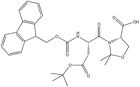 (BETAS,4S)-4-羧基-BETA-[[芴甲氧羰基]氨基]-2,2-二甲基-GAMMA-氧代-3-恶唑烷丁酸叔丁酯 结构式