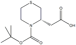 (S)-N-t-Butyloxycarbonyl-thiomorpholine-3-yl-acetic acid 结构式