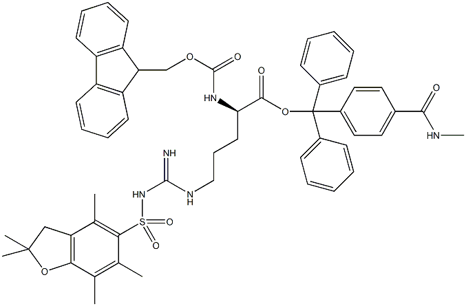 Fmoc-D-Arg(Pbf)-Trt TG 结构式