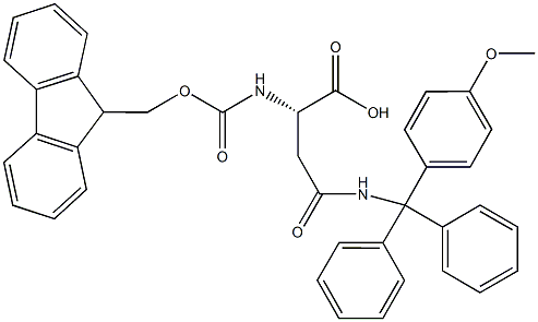 N-alpha-(9-Fluorenylmethyloxycarbonyl)-N-beta-(4-methoxytrityl)-L-asparagine 结构式