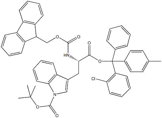 Fmoc-L-Trp(Boc)-2-chlorotrityl resin (100-200 mesh, > 0.5 mmol 结构式