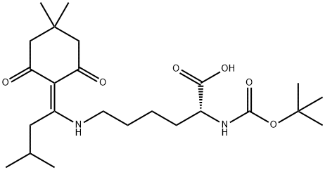 N-alpha-t-Butyloxycarbonyl-N-epsilon-[1-(4,4-dimethyl-2,6-dioxocyclohex-1-ylidene)-3-methylbutyl]-D-lysine 结构式