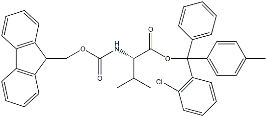 Fmoc-L-Val-2-chlorotrityl resin (100-200 mesh, > 0.5 mmol 结构式