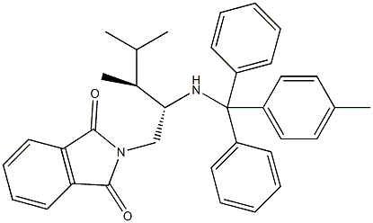 (S)-N-PHTHALOYL-1,2-DIAMINO-3-METHYL-PENTANE-TRITYL RESIN 结构式