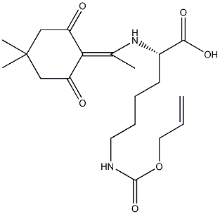 N-alpha-(4-4-Dimethyl-2,6-dioxocyclohex-1-ylidene)ethyl-N-epsilon-allyloxycarbonyl-L-lysine dicyclohexylamine 结构式