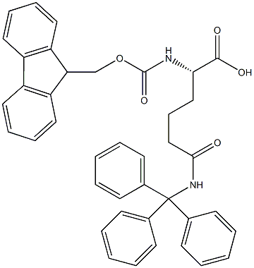 N-alpha-(9-Fluorenylmethyloxycarbonyl)-N-delta-trityl-L-homoglutamine 结构式