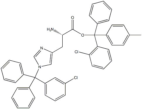 H-L-HIS(CLT)-2-CHLOROTRITYL RESIN 结构式