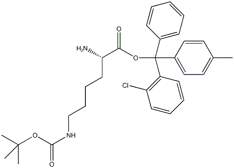 H-LYS(BOC)-2-CHLOROTRITYL RESIN 结构式