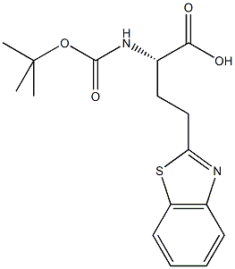 N-alpha-t-Butyloxycarbonyl-4-(2-benzothiazolyl)-L-2-aminobutyric acid 结构式