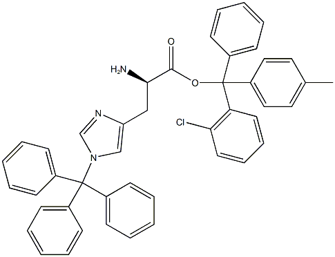 H-D-HIS(TRT)-2-CHLOROTRITYL RESIN 结构式