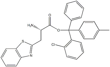 L-2-Amino-3-(2-benzothiazolyl)propionic acid-2-chlorotrityl resin (100-200 mesh, > 0.5 mmol 结构式