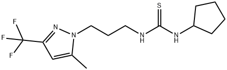 1-cyclopentyl-3-[3-[5-methyl-3-(trifluoromethyl)pyrazol-1-yl]propyl]thiourea 结构式