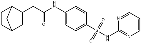 2-(3-bicyclo[2.2.1]heptanyl)-N-[4-(pyrimidin-2-ylsulfamoyl)phenyl]acetamide 结构式