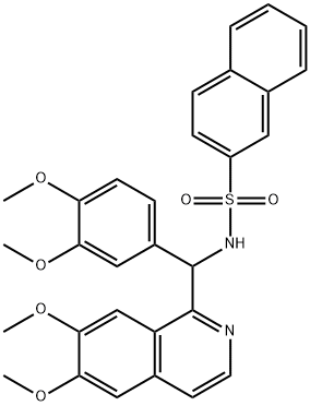 N-[(6,7-dimethoxyisoquinolin-1-yl)-(3,4-dimethoxyphenyl)methyl]naphthalene-2-sulfonamide 结构式