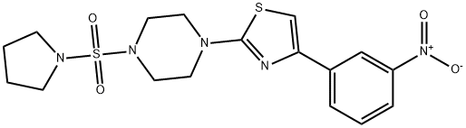 4-(3-nitrophenyl)-2-(4-pyrrolidin-1-ylsulfonylpiperazin-1-yl)-1,3-thiazole 结构式