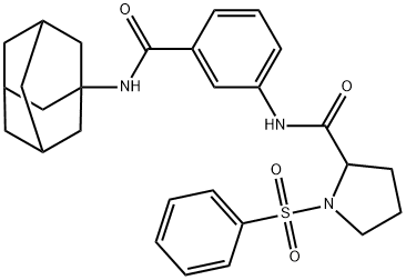 N-[3-(1-adamantylcarbamoyl)phenyl]-1-(benzenesulfonyl)pyrrolidine-2-carboxamide 结构式