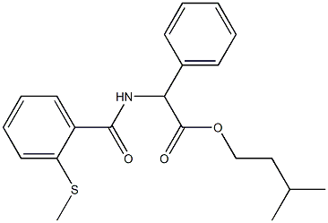 3-methylbutyl 2-[(2-methylsulfanylbenzoyl)amino]-2-phenylacetate 结构式