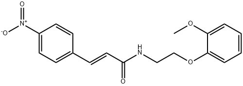 (E)-N-[2-(2-methoxyphenoxy)ethyl]-3-(4-nitrophenyl)prop-2-enamide 结构式