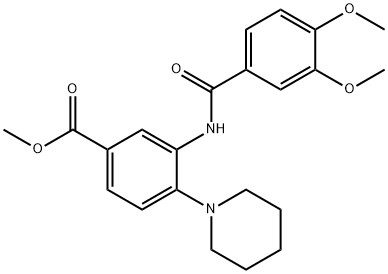 methyl 3-[(3,4-dimethoxybenzoyl)amino]-4-piperidin-1-ylbenzoate 结构式