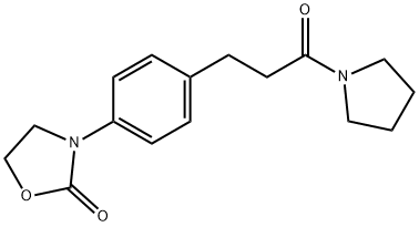 3-[4-(3-oxo-3-pyrrolidin-1-ylpropyl)phenyl]-1,3-oxazolidin-2-one 结构式