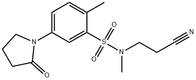 N-(2-cyanoethyl)-N,2-dimethyl-5-(2-oxopyrrolidin-1-yl)benzenesulfonamide 结构式