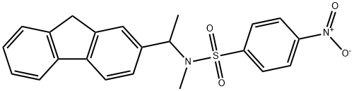 N-[1-(9H-fluoren-2-yl)ethyl]-N-methyl-4-nitrobenzenesulfonamide 结构式