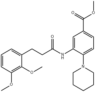 methyl 3-[3-(2,3-dimethoxyphenyl)propanoylamino]-4-piperidin-1-ylbenzoate 结构式