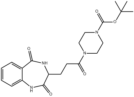 tert-butyl 4-[3-(2,5-dioxo-3,4-dihydro-1H-1,4-benzodiazepin-3-yl)propanoyl]piperazine-1-carboxylate 结构式