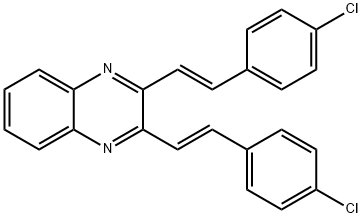 2,3-bis[(E)-2-(4-chlorophenyl)ethenyl]quinoxaline 结构式